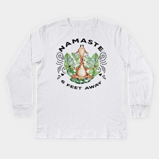 NAMASTE FEET AWAY GIRAFFE Kids Long Sleeve T-Shirt